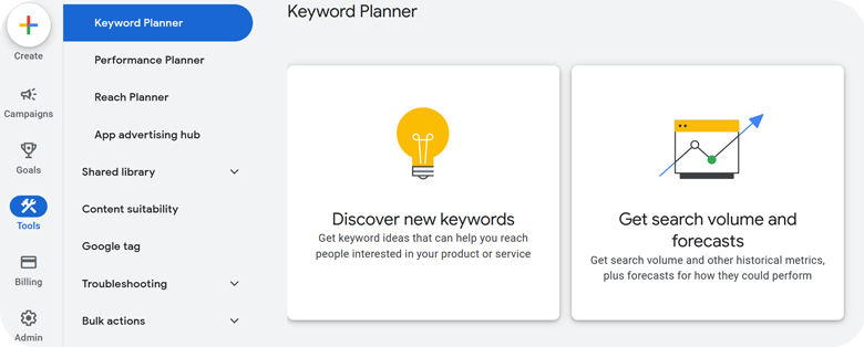 أداة Google Keyword Planner تساعد في اختيار الكلمات المفتاحية المناسبة لتحسين SEO.